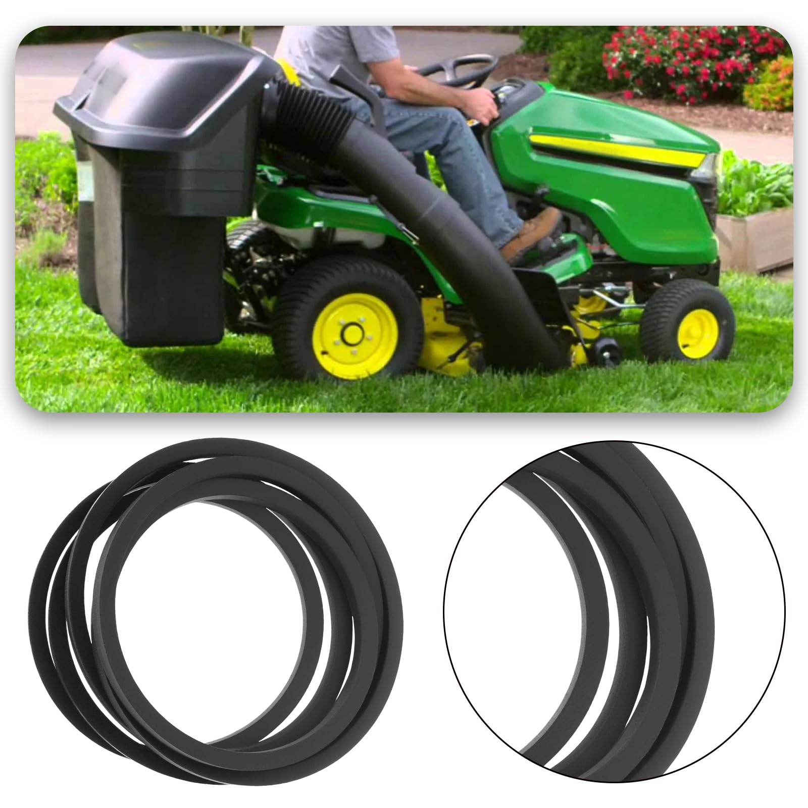 Courroie Moteur De Rechange Pour Tondeuse John Deere - Référence M144044 - Compatible LT150, LT180, X300...