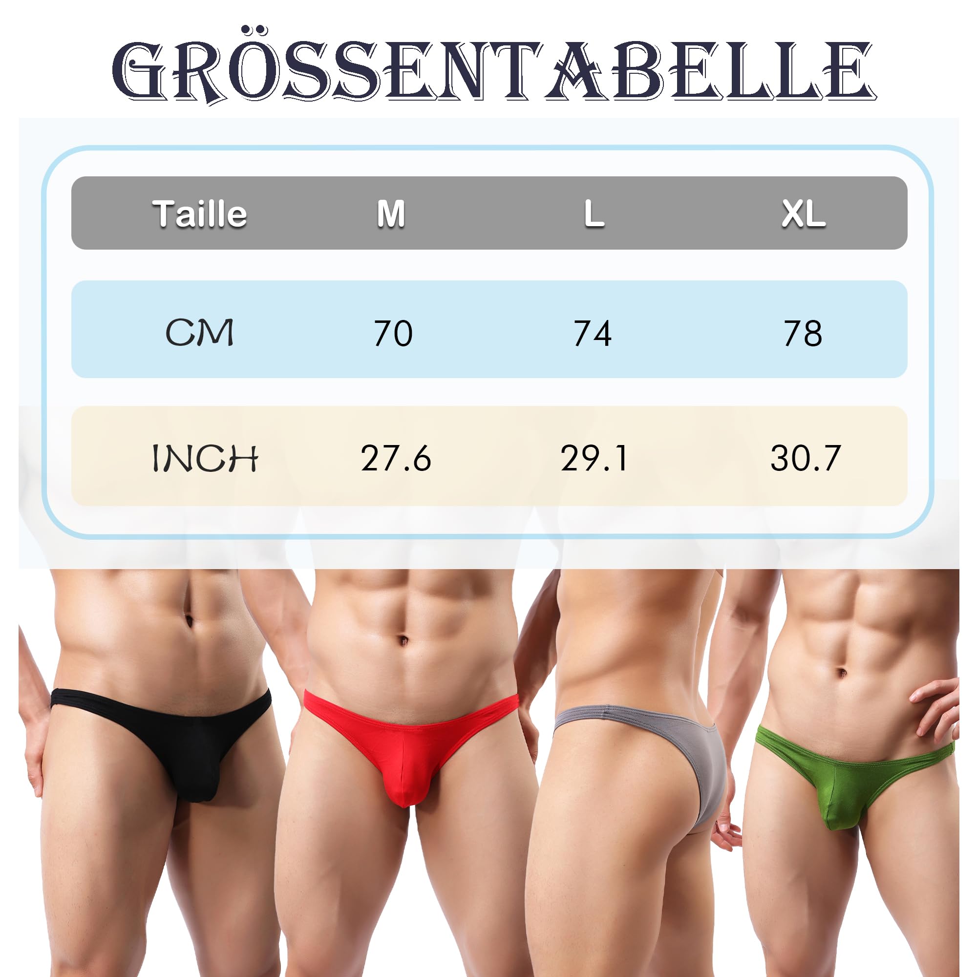 YUFEIDA Herren Strings Bequeme Modal Tanga Slips Weich G-String Unterwäsche