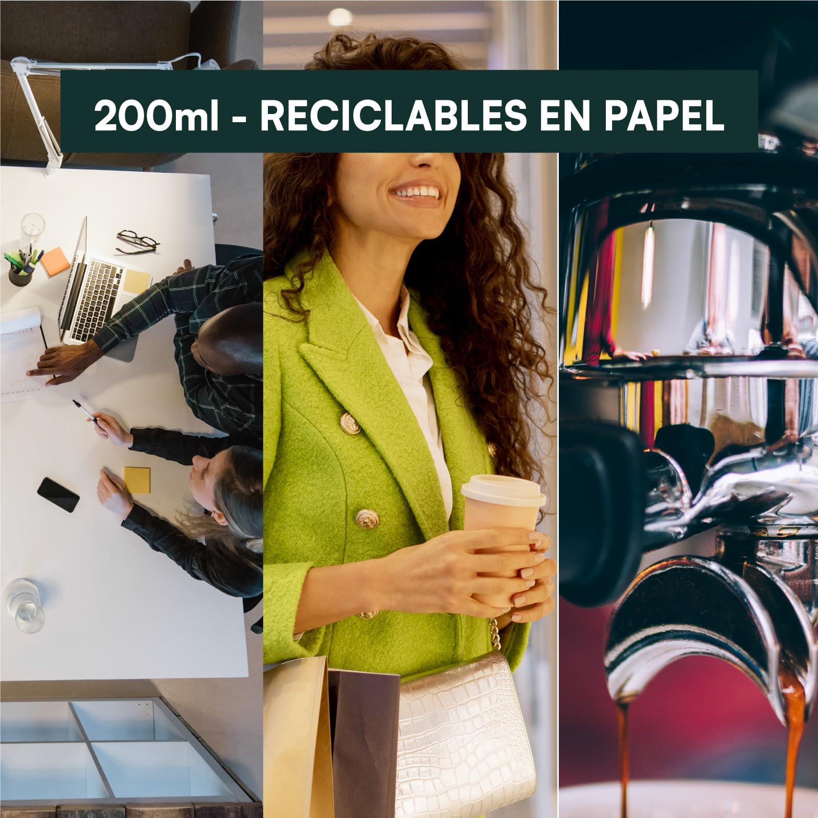 Baciato Caffè 1000 vasos de papel de 200 ml, ecológicos, biodegradables, desechables, fabricados en Italia, para llevar bebidas calientes, agua, de colores rojos, fabricados y envasados en Italia