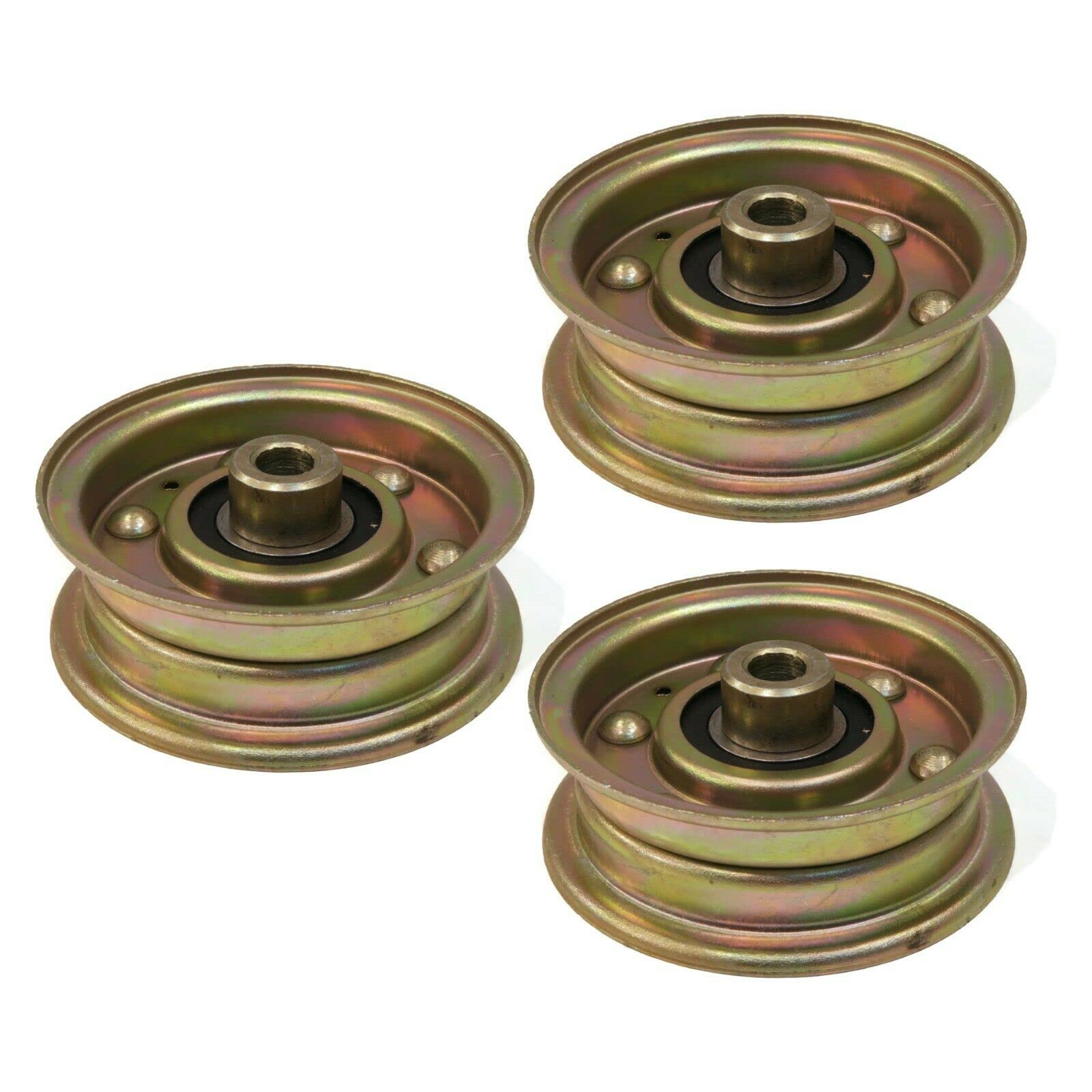 The ROP Shop | (Pack of 3 Flat Idler Pulleys for Exmark 1-303076, 1303076, 1-323285, 1323285