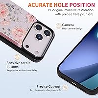Vista 173 de UEEBAI Funda tipo cartera para iPhone 15 Pro Max con tarjetero, cubierta de cuero PU con soporte, bloqueo RFID, doble cierre magnético, relieve