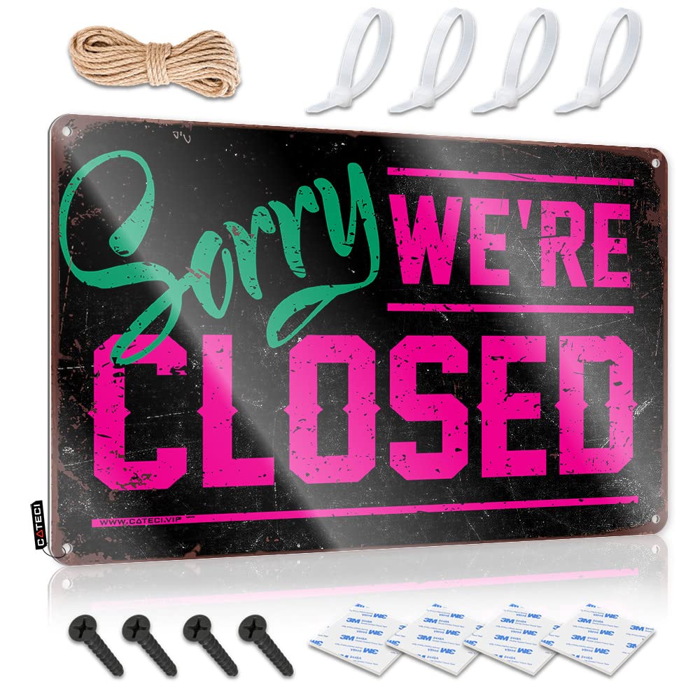 Mwfkkaddb One Color Office Tin Sign Sorry We're Closed Sign Tin Signs For Bar Bar Sign Metal(30X40cm)