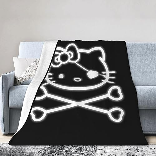 Miniatura 2 de Manta de franela con diseño de dibujos animados kawaii con gatos rosados, ligera, suave y cálida, para sofá o cama, regalos para niñas y mujeres,