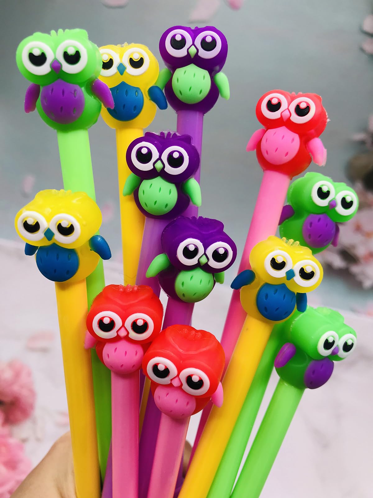 40 bolígrafos de búho, bolígrafos de tinta negra de animales, bolígrafos de tinta de gel Kawaii de 0.5 mm para niños, escuela, oficina, hogar, regalos de estudiantes, recuerdos de fiesta
