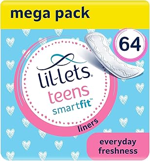 Lil-Lets Teens Liners | 64 Liners | 4 Packs of 16 Liners | 4 Handy Pouches of 4 Liners per Pack, 3730355-C