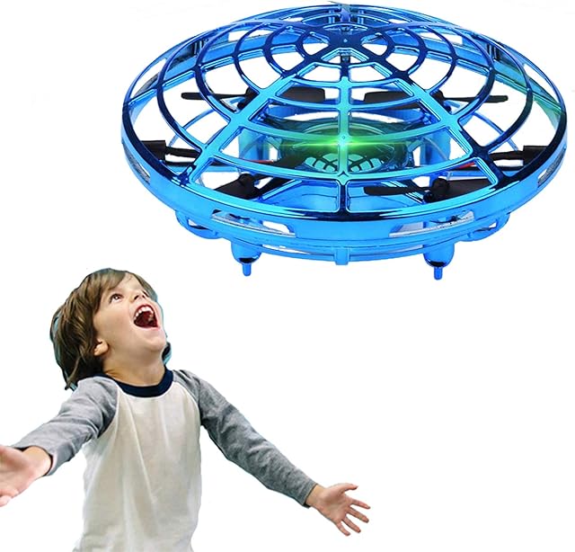 WALLE Drones for Kids Boys Flying Toys Mini Hand Drones Toy with LED Lights for Boy Girl 5 6 7 8 9(Blue)