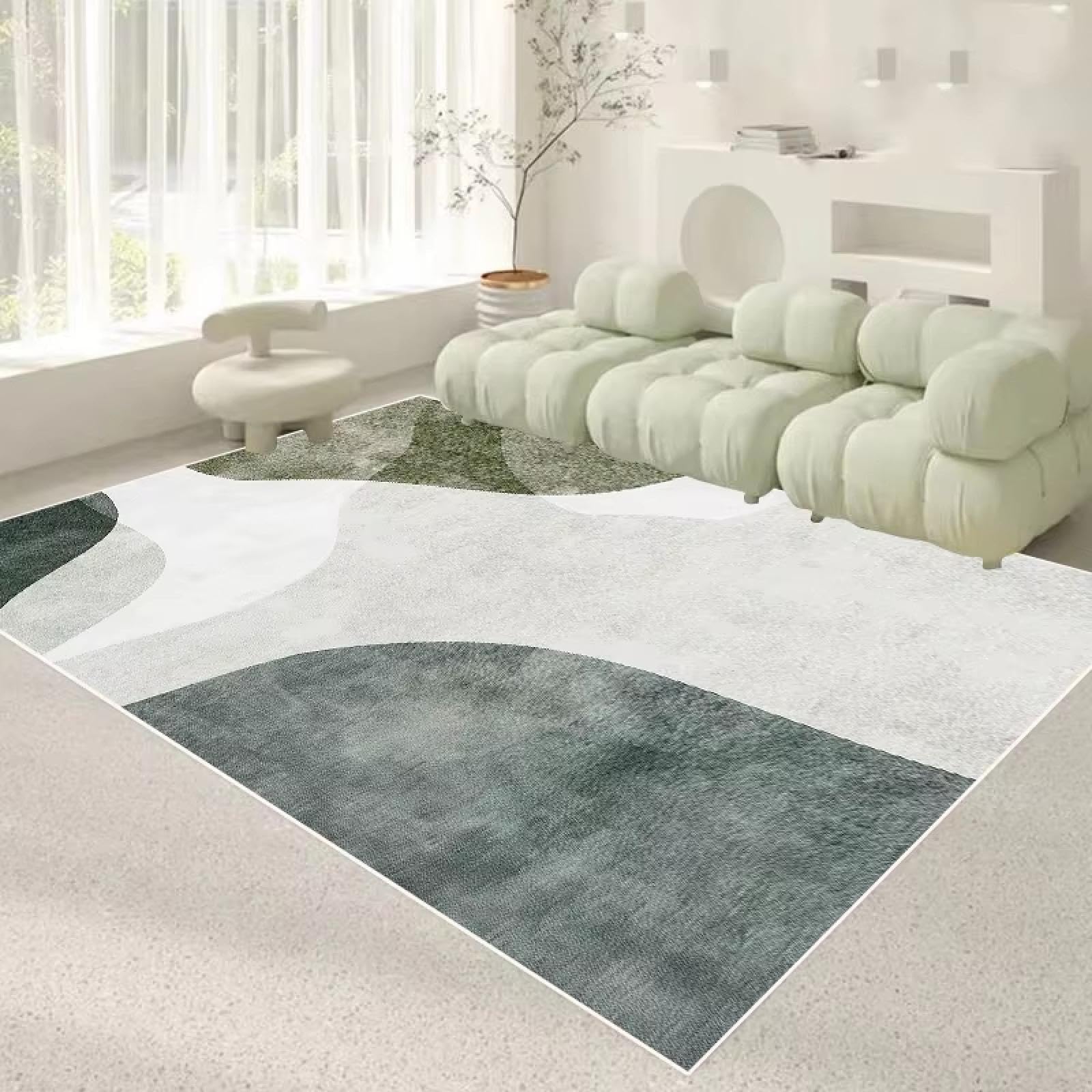 Alfombra de lujo ligera JGGXHM para salón y dormitorio, tejido verde moderno de 140x200cm