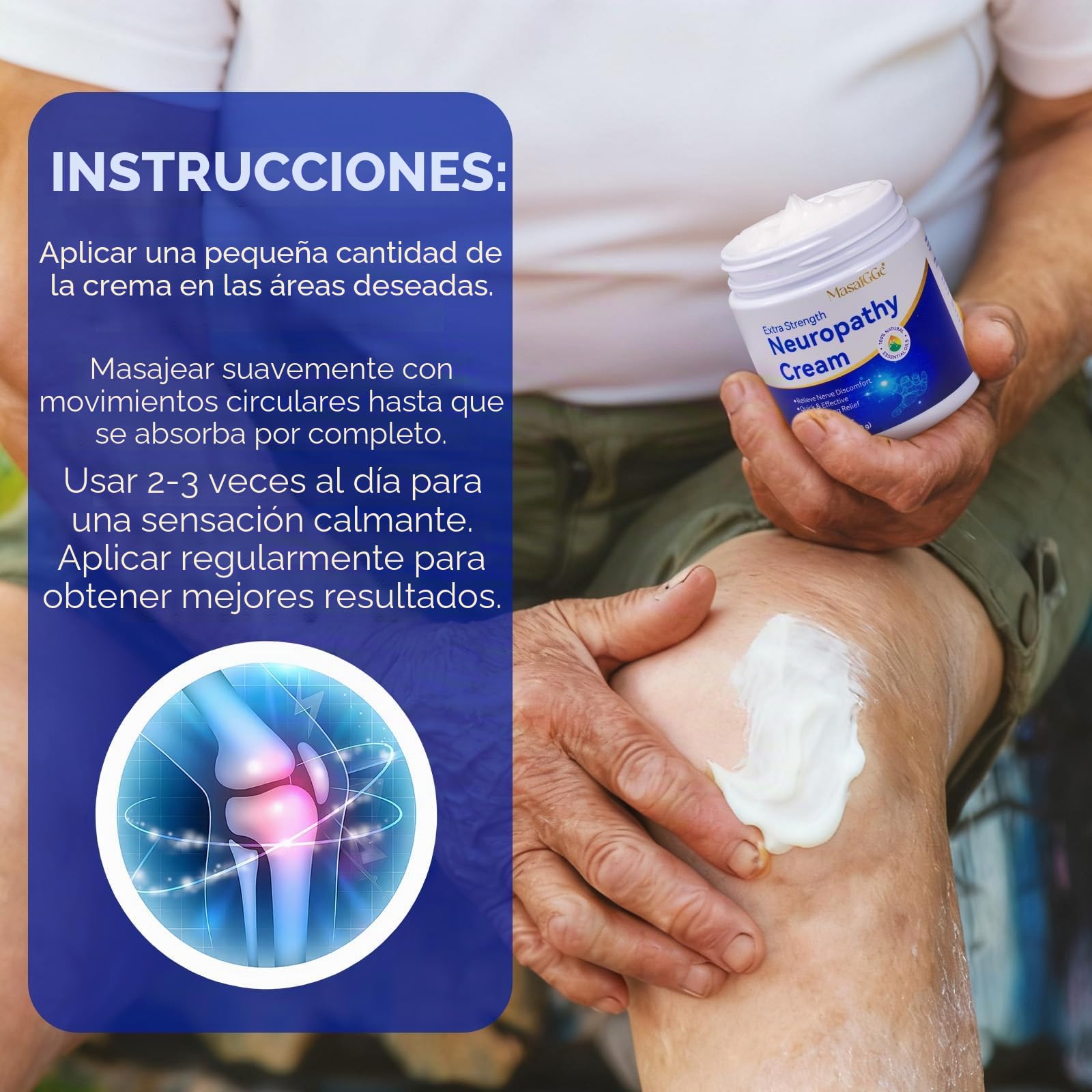 Crema para Neuropatía 120g, Alivio Rápido del Dolor Nervioso, Reduce Hormigueo y Entumecimiento, Fórmula Natural con Árnica, Aloe Vera y Vitamina B6, Hidratante No Grasa, para Pies, Manos y Piernas