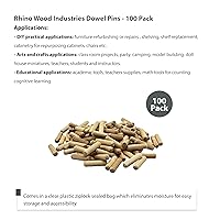 Vista 119 de 3/8" x 2" - Paquete de 500 pasadores de madera - Secados al horno, estriados y biselados (3/8" x 2", 500 unidades)