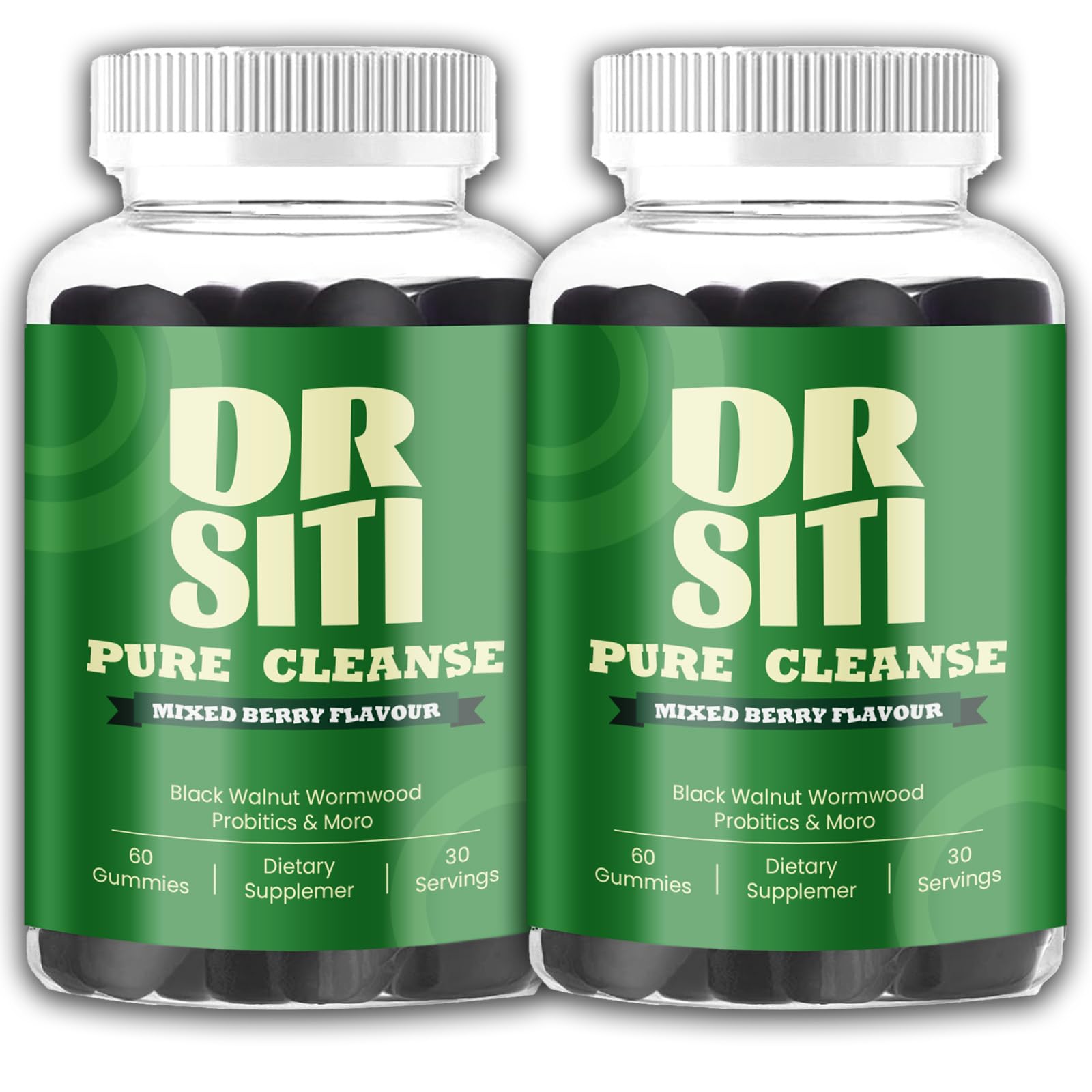 Dr Siti Candida Cleanse Gummies| Candida and Detox Support Gummies | 10-in-1 Advanced Formula with Black Walnut, PAU D’Arco, & Wormwood | Non-GMO | 60 Gummies