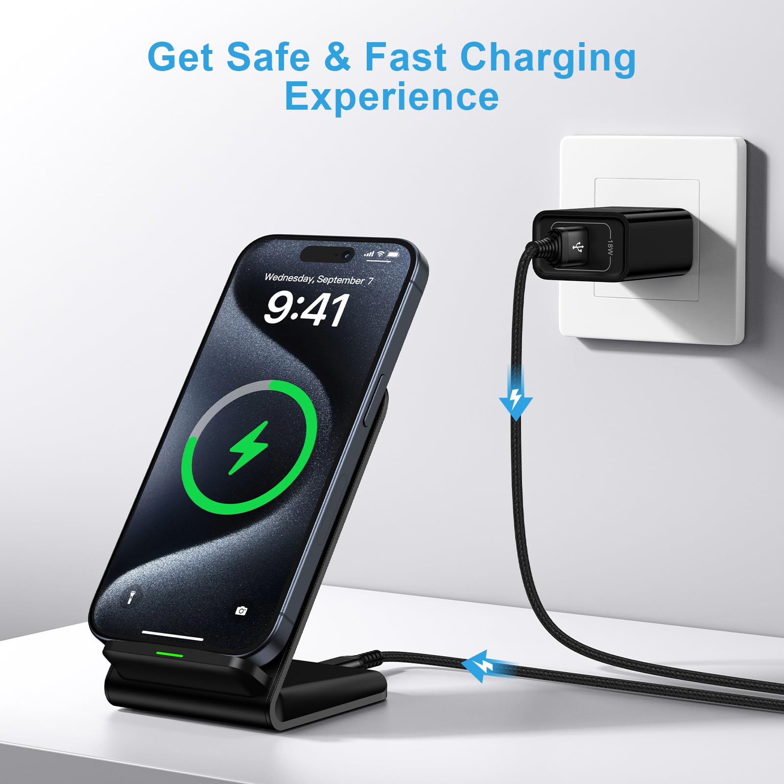 Google Pixel 9 Wireless Charger Stand Fast Charging for Pixel 10 Pro XL 9A 9 Pro XL Fold 9 8A 7A 8 7 6 Pro,15W Phone Wireless Charger Station for Samsung Galaxy S25 S24 S23 S22 S21 S20 Ultra FE