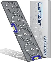 Canzler Bohrschablone Steckdose mit integrierter Wasserwaage - Präzise & robuste Schablone für 4-Fach Lochreihe 71 mm | Für Bohrkrone Steckdose, Unterputzdose, Hohlwanddose & Hohlraumdose