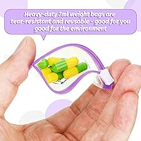 Vista 4 de Colarr AM PM - 14 bolsas para pastillas reutilizables con cremallera para día y noche, organizador de píldoras con cierre deslizante para estuche