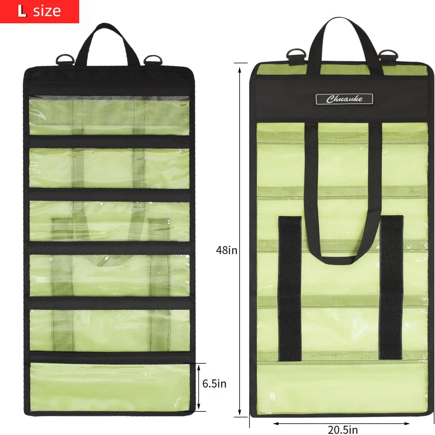 ルアーバッグ 6ポケット ポリ塩化ビニル保護カバー 丈夫な釣り用バッグ トローリングルアー タックルボックス 48インチ x 21イ