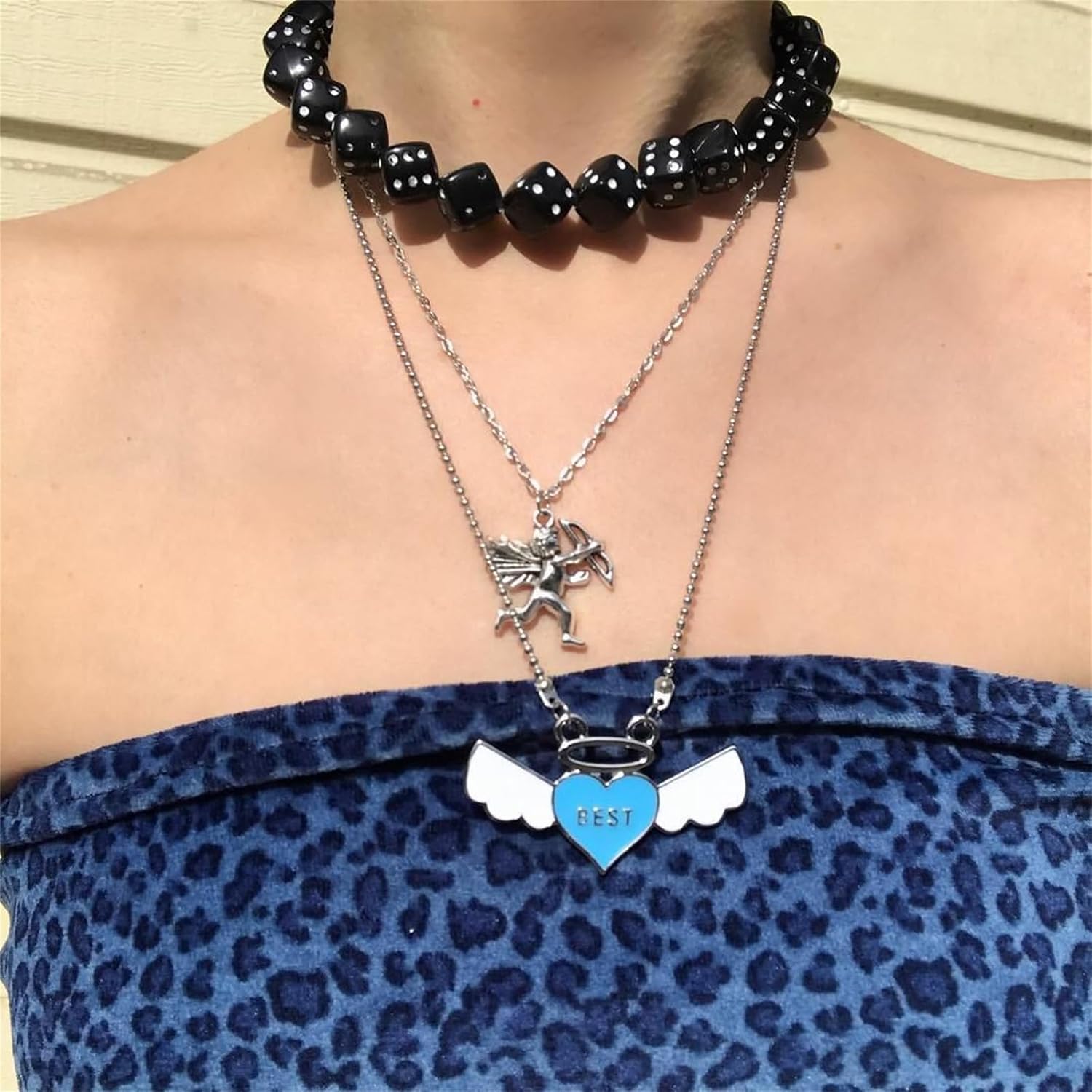 MALOYANVE Dice Earring Necklace Set for Women Colorful Acrylic Lucky Dice Bracelet Jewellery Cool Dice Earrings Casino Party Halloween jewelry Gift - Image 4