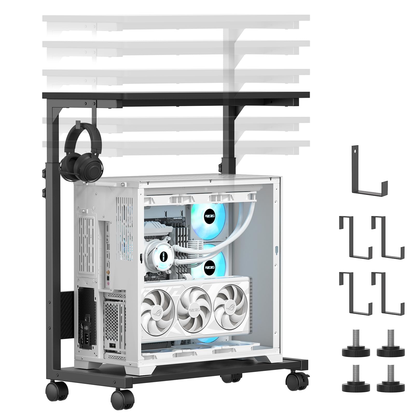 Amazon.co.jp: Holdm pcラック 昇降式 ガレリア ゲーミングpc ワゴン