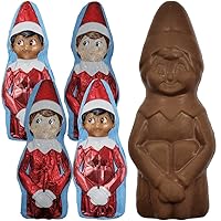 Vista 12 de Fruidles Grandes Regalos Navideños de Elfo en la Estantería, Chocolates Sólidos y Suaves, Relleno para Bolsas de Fiesta, Envueltos Individualmente