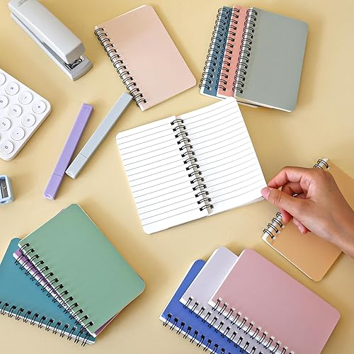 Miniatura 4 de EOOUT 12 cuadernos pequeños en espiral, mini cuadernos de bolsillo de 3 x 5 con páginas forradas, 60 hojas para accesorios de oficina en casa y