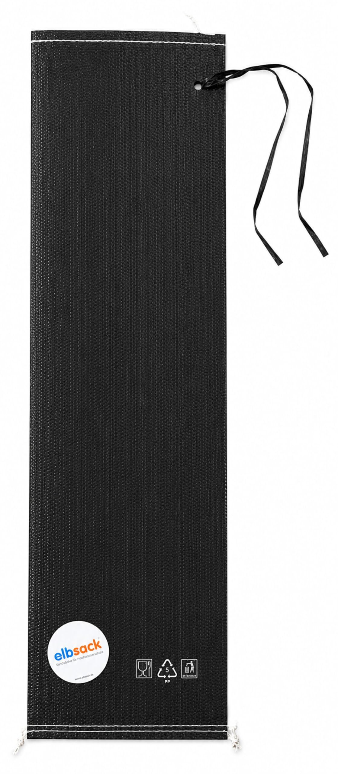 20 Stück ELBSACK Premium-Sandsackschläuche 25x100 cm, schwarz, PP, leer, UV-stabil