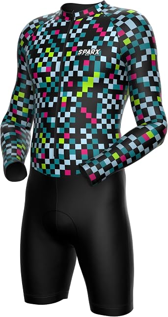 Sparx Long Sleeve Winter Cycling Thermal Skinsuit Pro Team Bicycle Suit Bike Racing Suit Cycle Kit 3D Pad