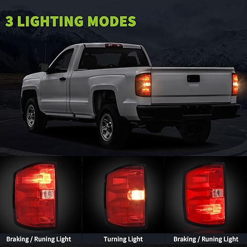Miniatura 9 de AUTOSAVER88 Conjunto de luz trasera LED compatible con Chevy Silverado 1500 2014-2019, 2015-2019 2500 HD3500 HD, 2019 1500 LD, 2015-2019 GMC Sierra