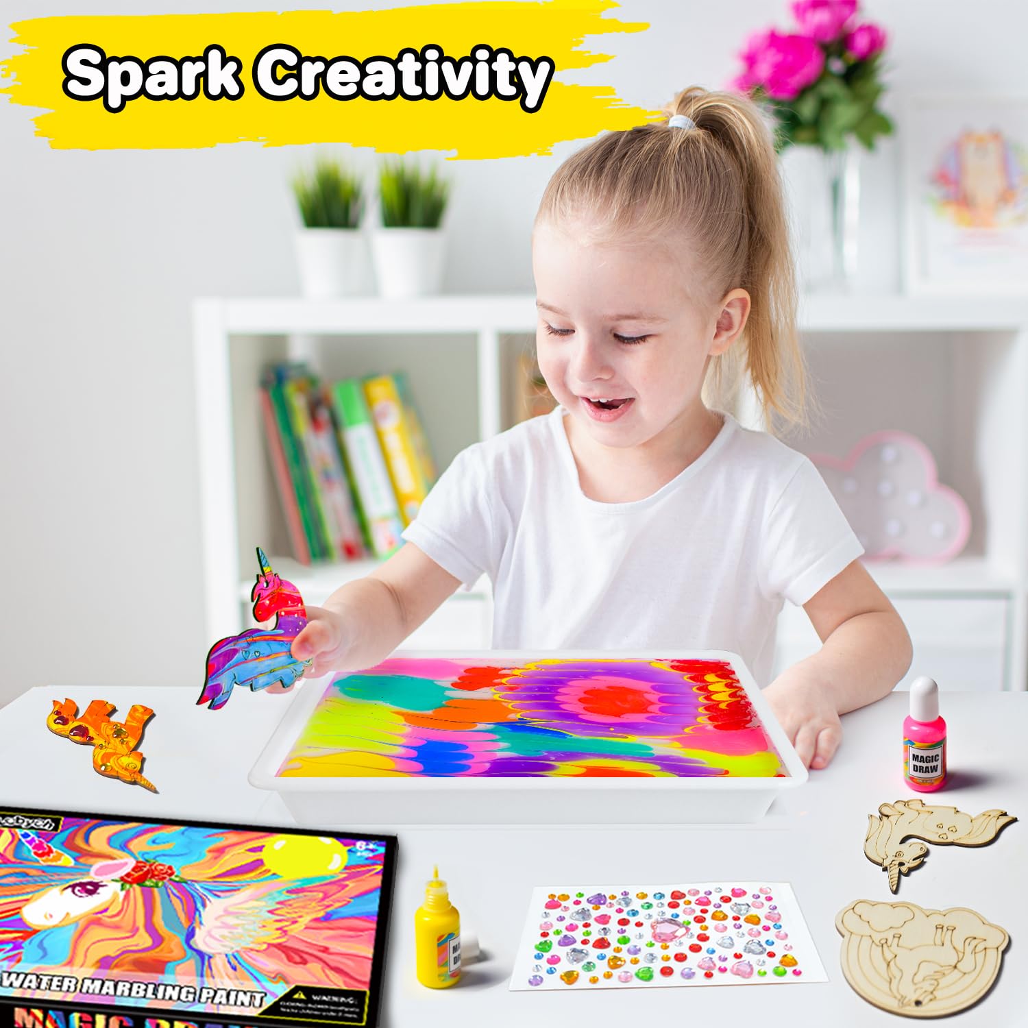 Lobyoh Kit Pittura per Bambini 6-12 Anni (16ml*10), Regalo Bambina 8 Anni, Kit di Verniciatura ad Acqua, Giochi Creativi Bambina 10 Anni, Idee Regalo per Ragazze e Ragazzi