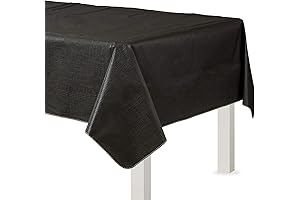 Jet Black Waterproof Flannel-Backed Table Cloth with Premium Quality
