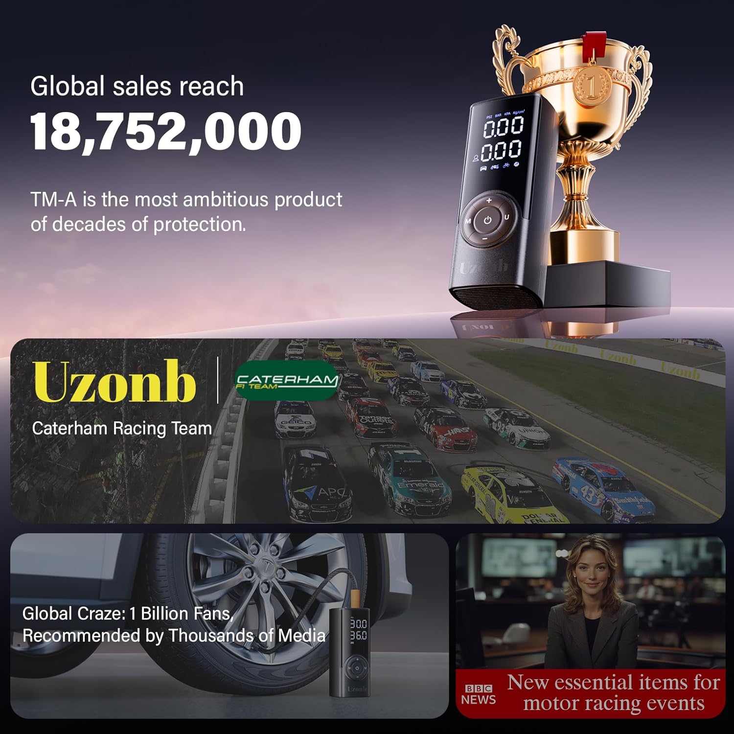 10000mha & 150 psi tire inflator portable air compressor - 12v car tire air pump portable with pressure gauge - one minute fast inflation, ideal for car, motorcycle, bicycle and more