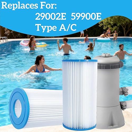 Miniatura 6 de Cartucho de filtro 29000E Tipo AC Limpiador de piscina Sustituye a los modelos in-tex 28603EG 28635EG 28671EG 28637EG Kry-stal Klear 12R 02