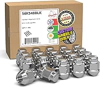 Vista 25 de Wheel Accessories Parts 20 piezas de tuercas de llanta M14x1.5, rosca de 14x1.5, tuerca de seguridad tipo bellota, 1.4" de largo, negras