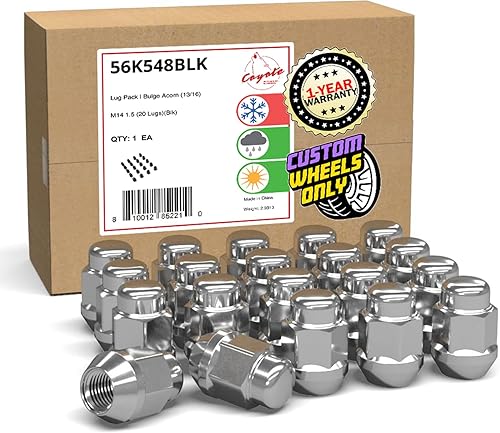 Vista 88 de Wheel Accessories Parts 20 piezas M14x1.5 14x1.5 Rosca corta camión corto 1.50 pulgadas de largo Tuercas estriadas cromadas 6 ranuras hexagonales