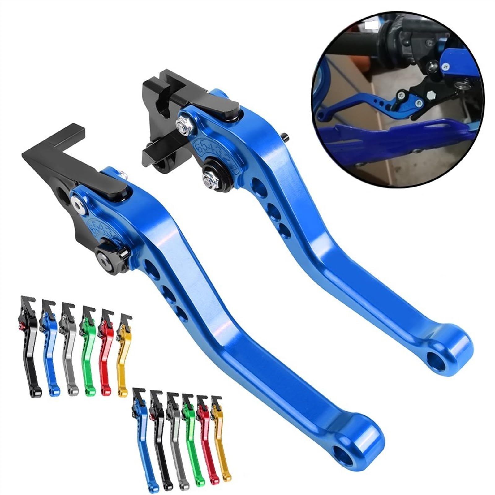 Manetas Freno Embrague Para Para FZ6 Para FZ 6 Para FAZER 2004-2010 Para XJ6 Para FZ6R 2009-2020 Para FZ8 2011-2015 Palancas Embrague Freno Corto Y Largo Palanca Palancas Freno y Embrague ( Tamaño : L