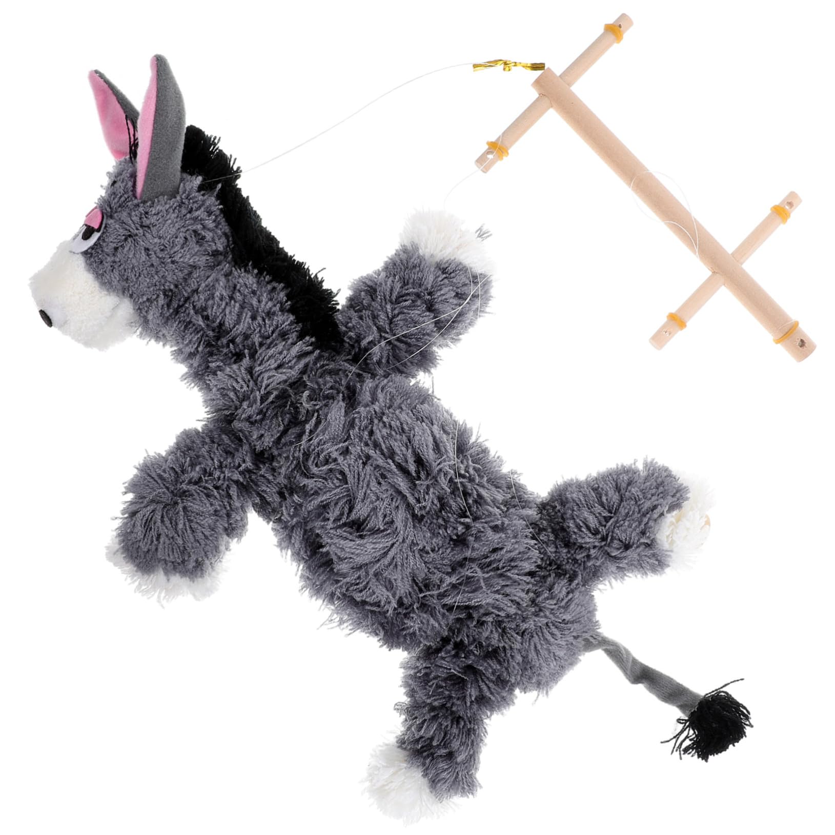 WOONEKY Donkey Puppet Donkey Marionette Toys Wood Crafts Plush Toy Kids Crafts Puppets Kids Arts and Crafts s Funny Animals Figure Craft Kids Toy Manual Plush Child String