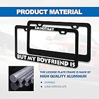 Vista 6 de Marco de placa de matrícula con textos de humor - No soy gay pero mi novio lo es, marco de etiqueta de cubierta de automóvil de aluminio metálico