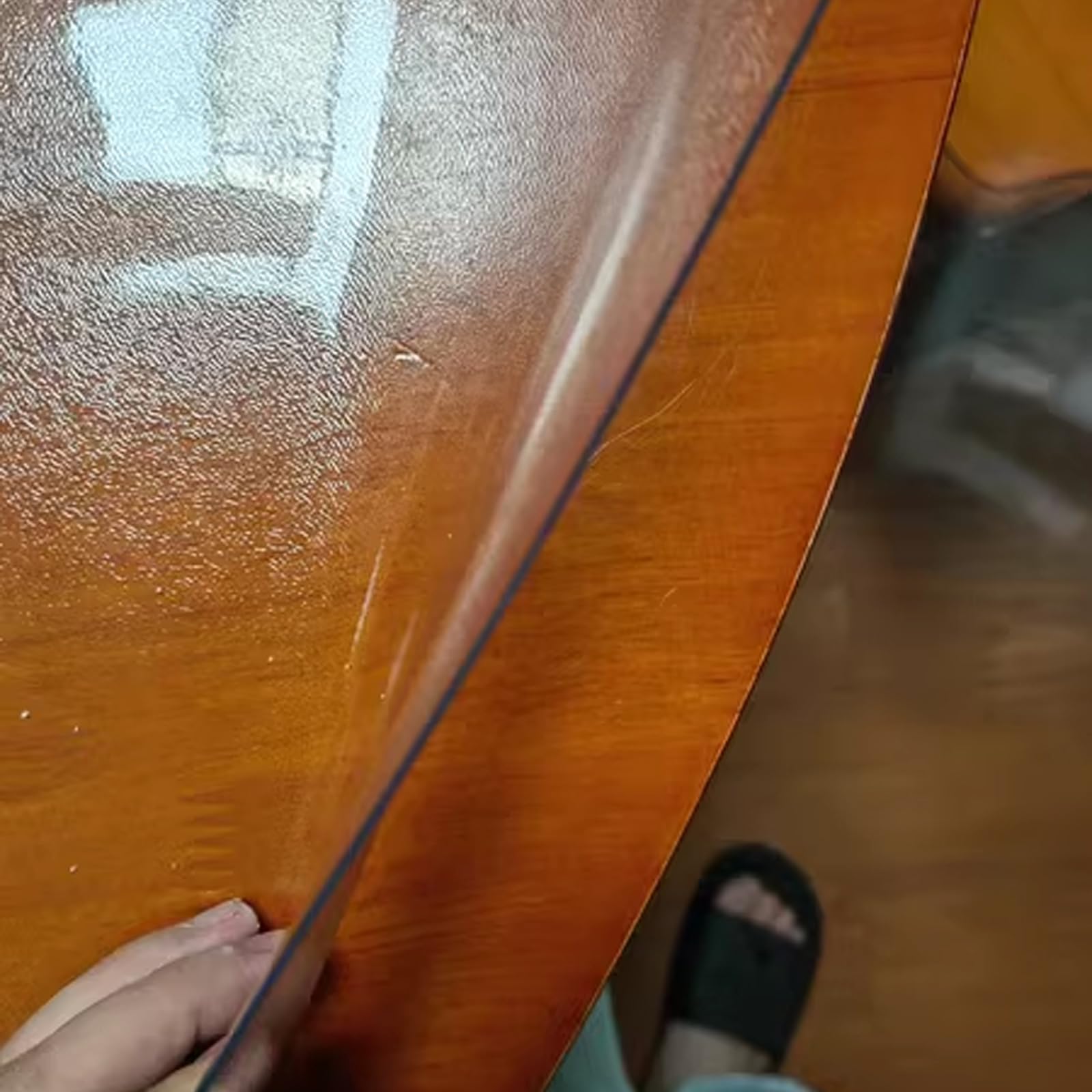 Film protecteur table ronde en PVC givré transparent de 2mm d'épaisseur diamètre 50cm