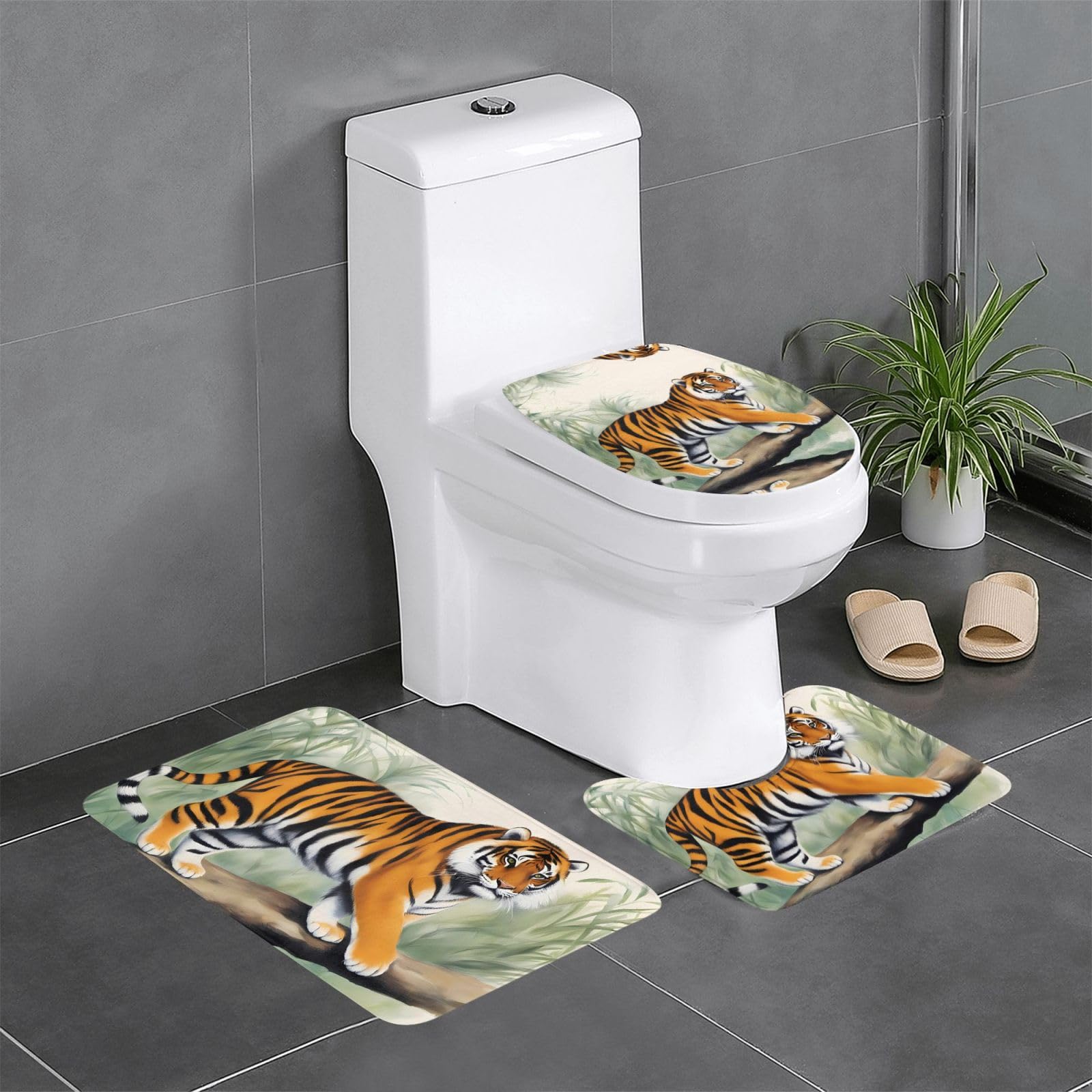 Tapis de salle de bain anti-glisse lot de 3 pour sécuriser le WC