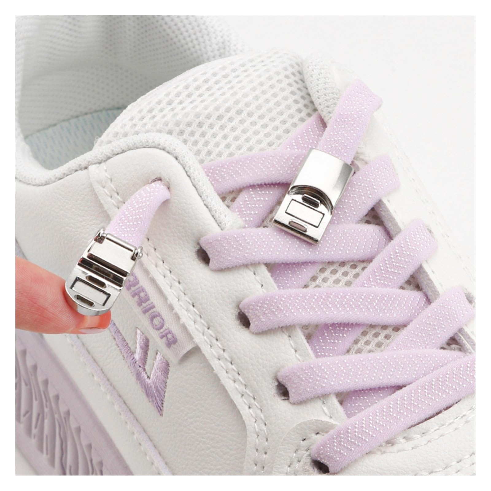 HEAGER scarpe, lacci elastici, Lacci con chiusura con fibbia senza lacci Lacci elastici piatti Sneakers for bambini Lacci for scarpe senza lacci for adulti for accessori for scarpe(Royal Blue)