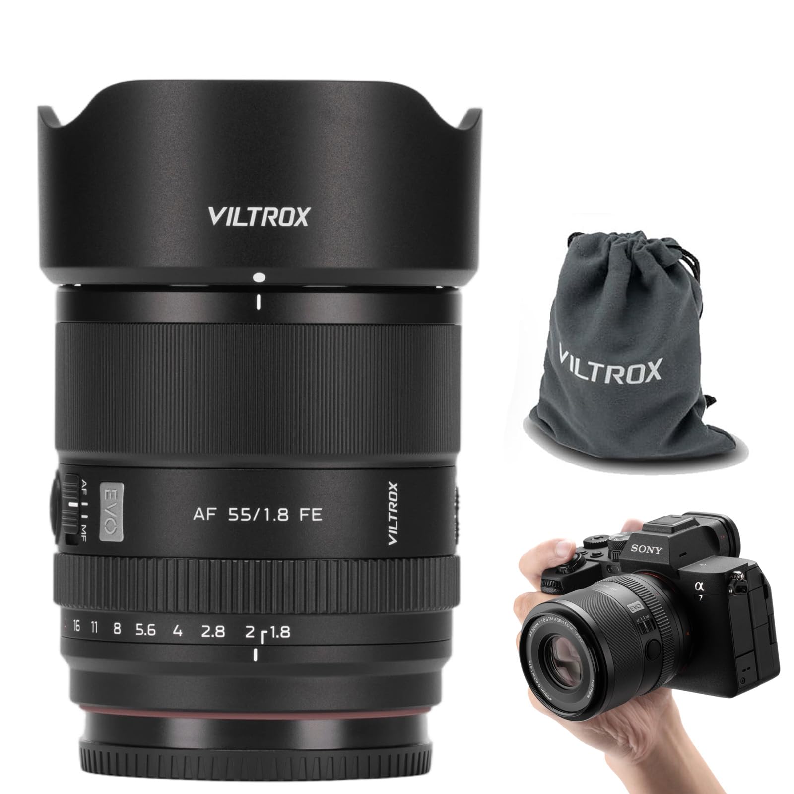 Amazon.co.jp: Viltrox AF 55mm F1.8 EVO フルサイズレンズ（ソニーE