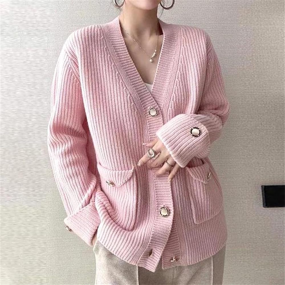トップス archive button design v neck knit Women Y2K Floral Print Cardigan Sweater Long Sleeve V Neck