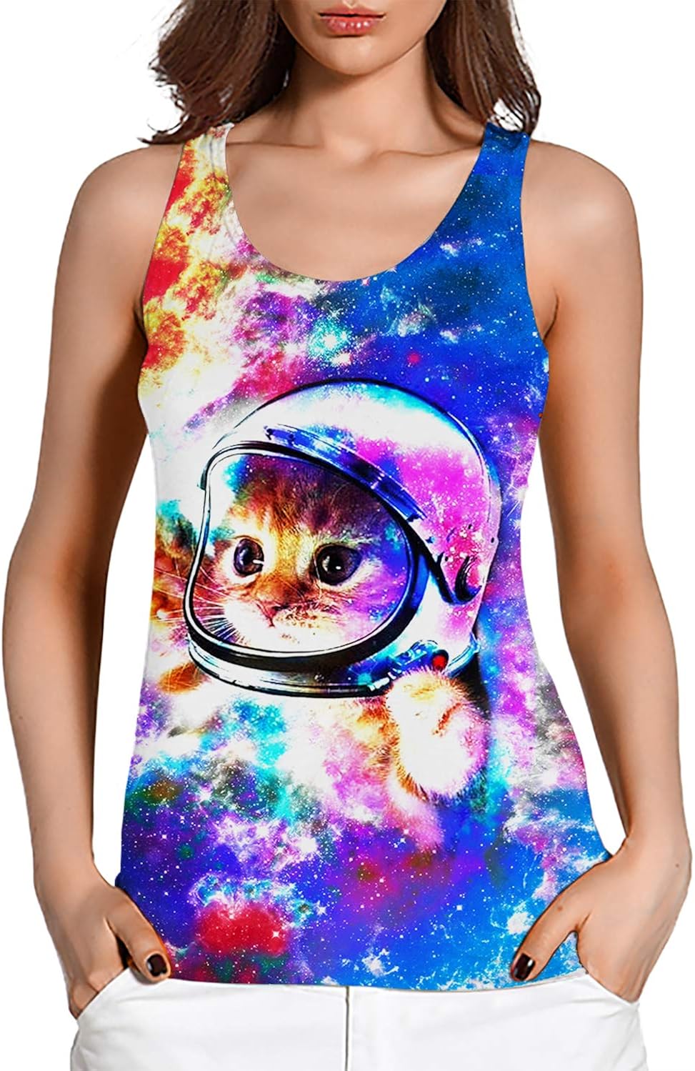 RAISEVERN Racerback Tank Tops for Women Sleeveless Workout Yoga Gym Shirt Funny Graphic Printed Soft Summer Sport Shirts