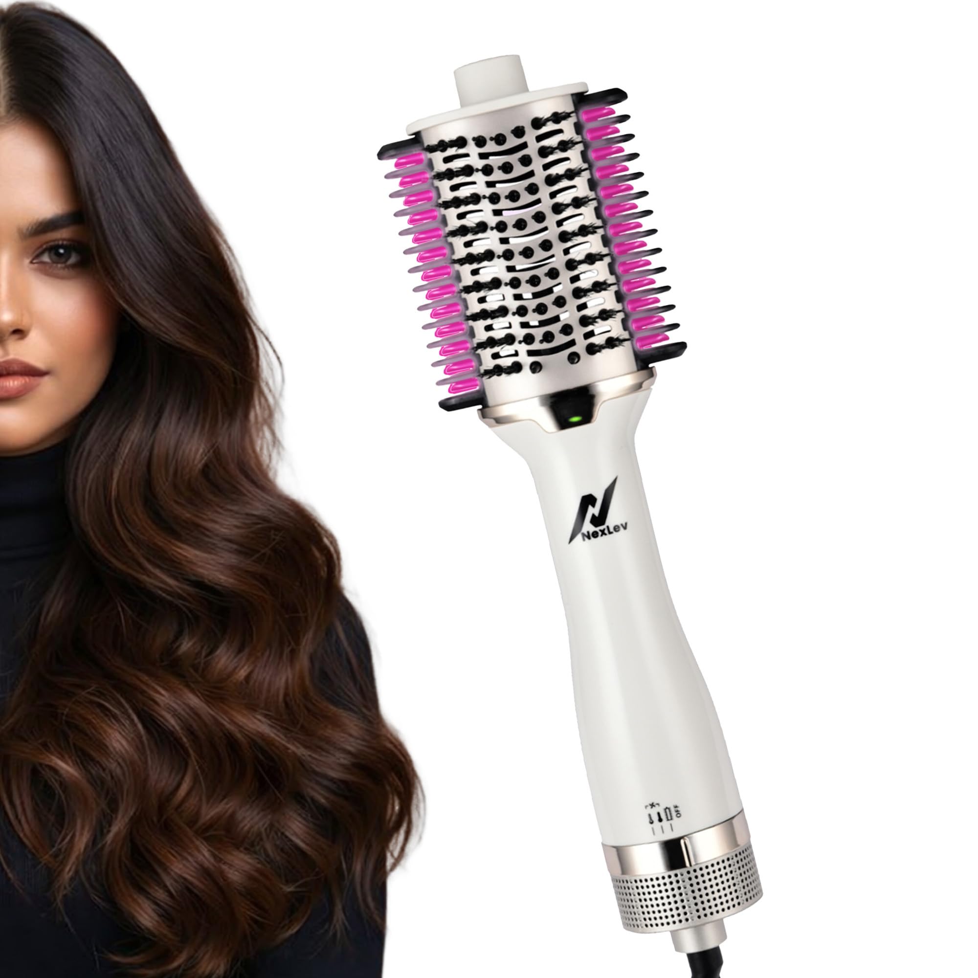 NexLev IONIC Volumizer + Straightening Brush| 1200 W| Ceramic