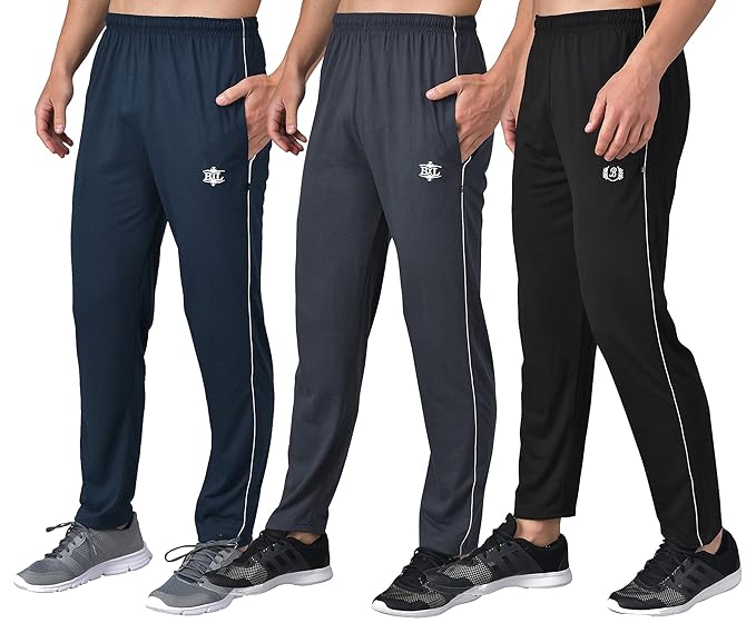 eKools Plain Trackpants for Men | Plain Trackpants | Basic Trackpants | Regular Trackpants | Casual Trackpants | 100% Cotton | Men's Trackpants (Pack of 3)