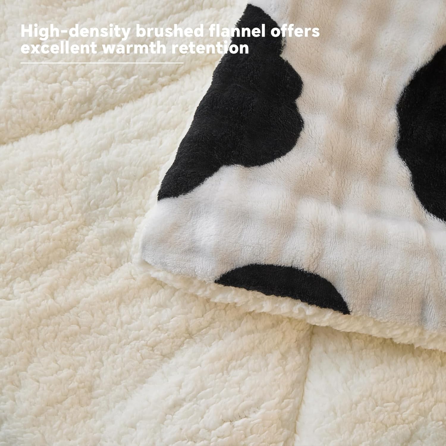 Flannel Sherpa Comforter Set Full Size, Soft Warm Reversible Plush Bedding Comforter with 2 Pillow Shams, Cozy Fluffy Blanket for Winter, All Season Bedroom Bedding Set - Image 6