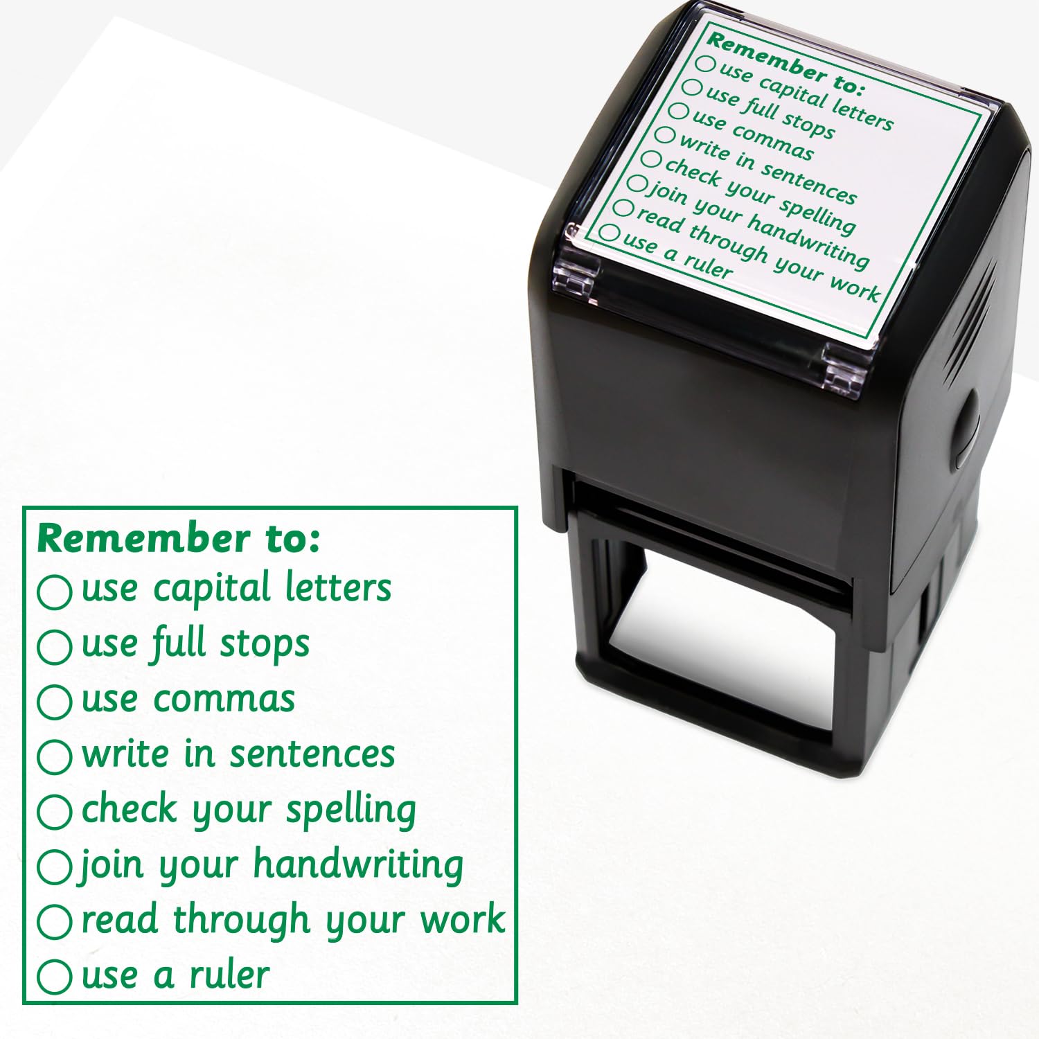 Remember to Pre Inked School Teachers Feedback Marking Stamper Stamp 42mm Primary Teaching Services (Green)