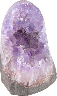 SUNYIK 0.4-0.6 LB Natural Raw Amethyst Crystal Cluster Geode Home Decor | Self Standing Rough Amethyst Crystal Geode, Natural Mineral Specimen, Reiki Healing Chakra Meditation, Crystal Collection