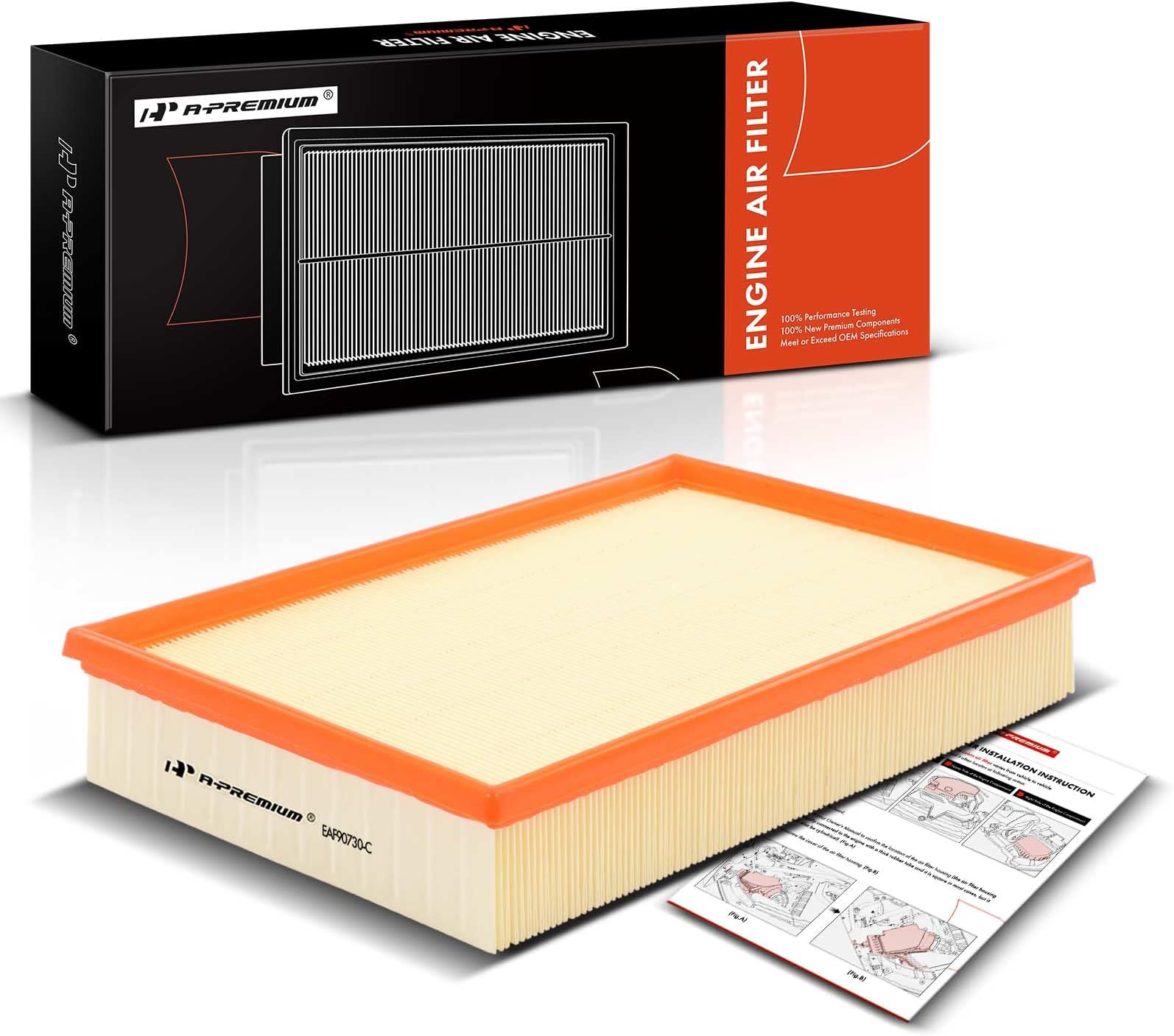 A-Premium Engine Air Filter Compatible with Volvo S60 2001-2009, S80 2004-2006, V70 2001-2007, XC70 2003-2007