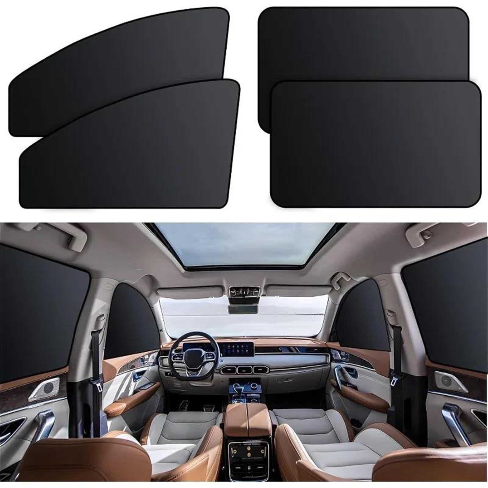 Parasol Ventana Coche Cortinas Para Ventana Coche Cortinas Privadas Sol Lateral Cortinas Para Ventana Lateral Coche(Whole set 4pc)