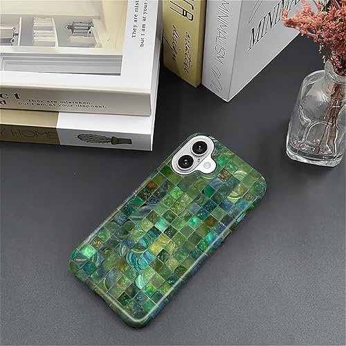 Miniatura 281 de Funda para iPhone 11 Pro Funda, Diseño de Patrón de Mosaico de Vidrio en Tono Verde - Protección Dual Híbrida Silicona + PC Duro Resistente a Golpes