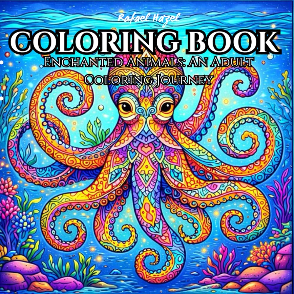 Enchanted Animals: An Adult Coloring Journey: A magical adult coloring book filled with intricate animal illustrations, mandala patterns, and relaxing ... for stress relief and creative expression.