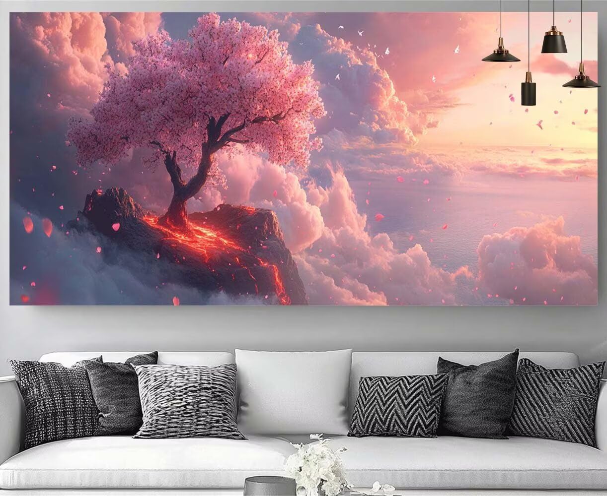 Japon Diamond Painting Paysage Diamond Painting Enfant Broderie Kit Complet,5D Peinture Diamant Point de Croix Cristal Artisanat,DIY Tableau Strass Diamant Canevas Débutant Kit,Decor 80x240cm M-Y654